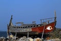 Shipwreck at sunset in turkey Royalty Free Stock Photo