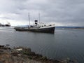 Shipwreck in ushuaia harbor, argentina