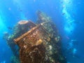 Shipwreck USS Liberty with many diver bubbles - Bali Indonesia Asia