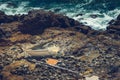 Shipwrecked vessel on a rocky shore