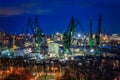 Shipyard areas in Gdansk at dawn. Poland Royalty Free Stock Photo