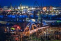 Shipyard areas in Gdansk at dawn. Poland Royalty Free Stock Photo