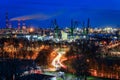 Shipyard areas in Gdansk at dawn. Poland Royalty Free Stock Photo