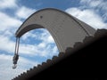Shipyard crane with chain and hook Royalty Free Stock Photo