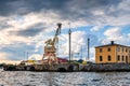Shipyard with a crane on the island of Beckholmen in Stockholm