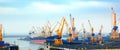 Shipyard cranes Royalty Free Stock Photo