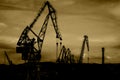 Shipyard cranes Royalty Free Stock Photo