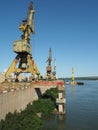 Danube river in the harbor of Zimnicea city