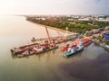 Shipyard at estuary at Samutphrakarn industrial area in Thailand Royalty Free Stock Photo