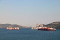 Shipyard and gas terminal Elefsina, Greece Royalty Free Stock Photo