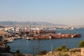 Shipyard and gas terminal Elefsina, Greece Royalty Free Stock Photo
