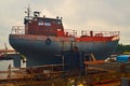 Shipyard in Gdansk with harbor canal