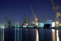 Shipyard of Gdansk at night