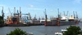 Shipyard in Hamburg harbor Royalty Free Stock Photo