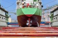 Shipyard industry Big ship on floating dry dock Thailand Royalty Free Stock Photo