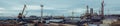 Shipyard Oil rig in the yards (panorama) Royalty Free Stock Photo