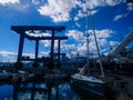 Shipyard in the port of Sestri Ponente (Genoa).