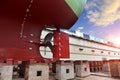 Shipyard propeller and rudder repair. Royalty Free Stock Photo