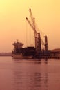 SHIPYARD - Ship in dry docks yard,Freezone. Dubai,UAE-21 JULY 2017.