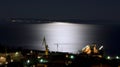 Shipyard under moonlight Royalty Free Stock Photo