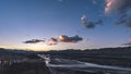 Shiquan River Landscape summer panorama at sunset in Tibet Royalty Free Stock Photo