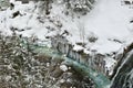 Shirahige waterfall Winter biei river hokkaido japan Royalty Free Stock Photo