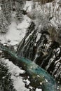 Shirahige waterfall Winter biei river hokkaido japan Royalty Free Stock Photo