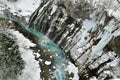 Shirahige waterfall Winter biei river hokkaido japan Royalty Free Stock Photo