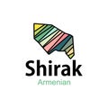 Shirak State and regions map, Armenia Country Map Flag Vector Illustration