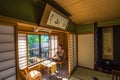 Shirakawa-go - May 26, 2019: Inside a Ryokan in the village of Shirakawa-go, Japan