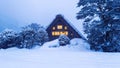 Shirakawa-go village in winter, UNESCO world heritage sites, Japan