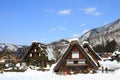 SHIRAKAWA, JAPAN - JANUARY 18: Tourists visit old village on JAN