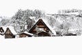 Shirakawago, Japan historic winter village.