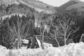 Shirakawago, Japan historic winter village.