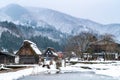 Shirakawago snow winter Japan Royalty Free Stock Photo