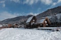 The Shirakawago village in winter , japan