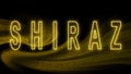 Shiraz Gold glitter lettering, Shiraz Tourism and travel, Creative typography text banner