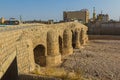 SHIRAZ, IRAN - JULY 8, 2019: Esfahan Gate Bridge over Khoshk river in Shiraz, Ir