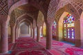 SHIRAZ, IRAN - JULY 8, 2019: Nasir al Mulk Mosque in Shiraz, Ir