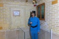 SHIRAZ, IRAN - JULY 6, 2019: Wax sculpture of Qajar soldier in Zinat Al-Molk Historical House in Shiraz, Ira Royalty Free Stock Photo