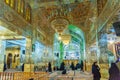 Interior of mirrored mausoleum of Sayyed Alaeddin Hossein in Shiraz. Iran Royalty Free Stock Photo