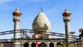 Shiraz,Iran - May 10 2019: Dome of the Seyyed Aladdin Hussain bin Musa al-Kazim Shrine , brother of Imam Reza. Shiraz, Iran