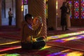 Nasir-ol-molk Mosque is full of morning colorful light. All is painted in colorful colors from light through stained glass