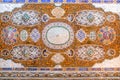Beautiful ceiling of the Qavam House or Narenjestan e Ghavam, embellished with mirror tiles work and wood painting. Shiraz, Iran.
