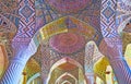 The ceiling of Pink Mosque, Shiraz, Iran Royalty Free Stock Photo