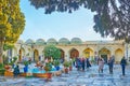 The crowded court of Ali Ibn Hamzeh Holy Shrine, Shiraz, Iran