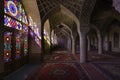 Shiraz, Iran - October 8, 2014: Nasir Al-Mulk Mosque in Shiraz, Iran, also known as Pink Mosque Royalty Free Stock Photo