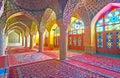 Inside of Pink mosque, Shiraz, Iran Royalty Free Stock Photo