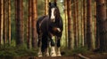 Shire Horse Spring running green flower drafthorse galopp