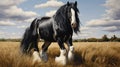 Shire Horse Spring running green flower drafthorse galopp